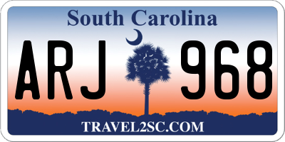 SC license plate ARJ968