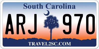 SC license plate ARJ970