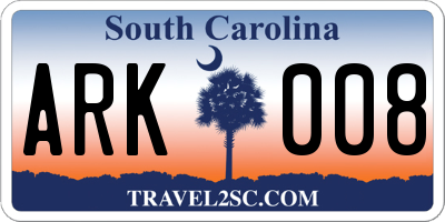 SC license plate ARK008