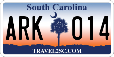 SC license plate ARK014
