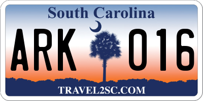SC license plate ARK016