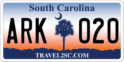 SC license plate ARK020