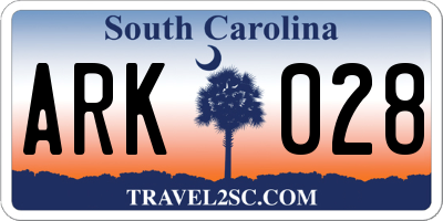 SC license plate ARK028