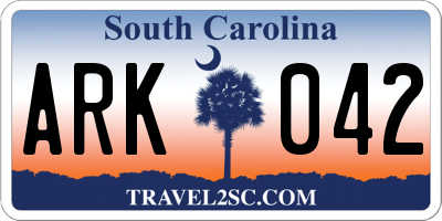 SC license plate ARK042