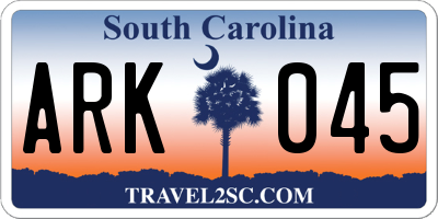 SC license plate ARK045