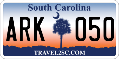 SC license plate ARK050
