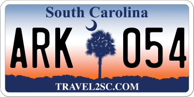 SC license plate ARK054