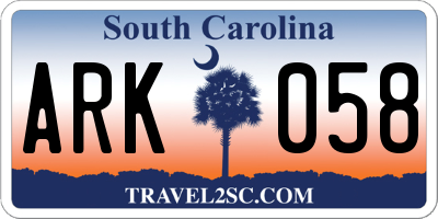 SC license plate ARK058