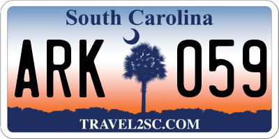 SC license plate ARK059