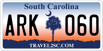 SC license plate ARK060