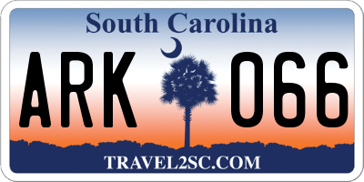 SC license plate ARK066