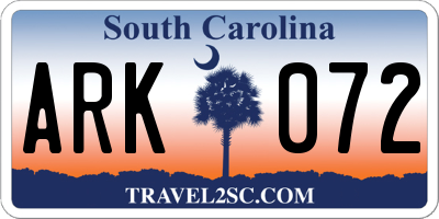 SC license plate ARK072