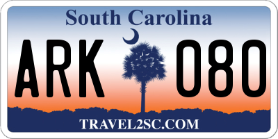 SC license plate ARK080