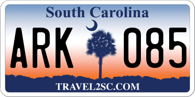 SC license plate ARK085