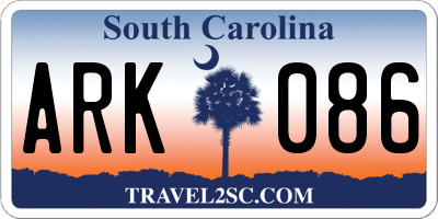SC license plate ARK086