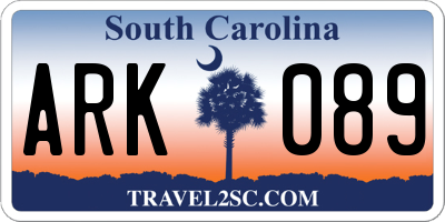 SC license plate ARK089