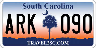 SC license plate ARK090