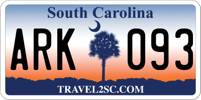 SC license plate ARK093