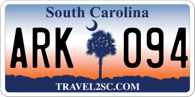 SC license plate ARK094