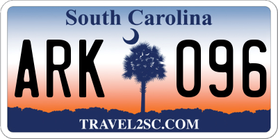 SC license plate ARK096