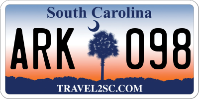 SC license plate ARK098