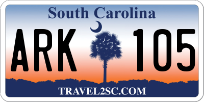 SC license plate ARK105