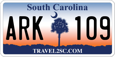 SC license plate ARK109