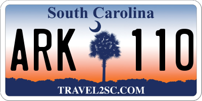 SC license plate ARK110