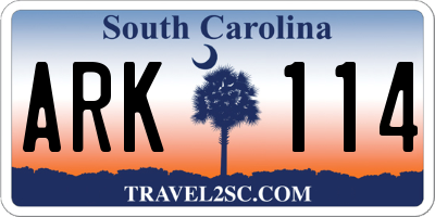 SC license plate ARK114