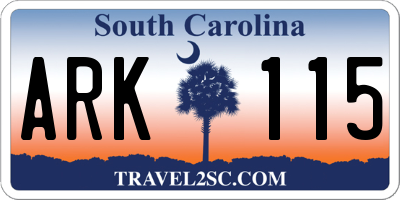 SC license plate ARK115