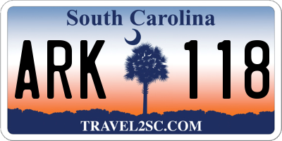 SC license plate ARK118
