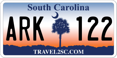 SC license plate ARK122