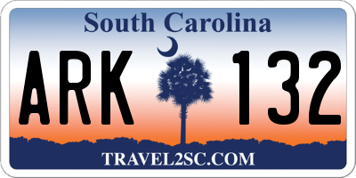 SC license plate ARK132