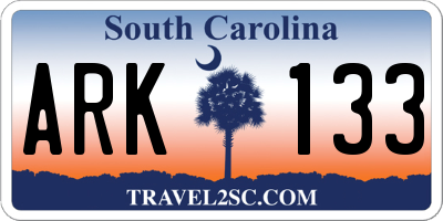 SC license plate ARK133