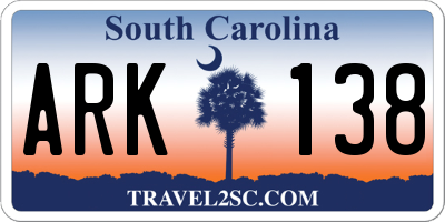 SC license plate ARK138