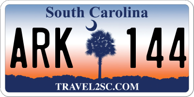 SC license plate ARK144