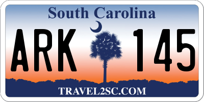SC license plate ARK145