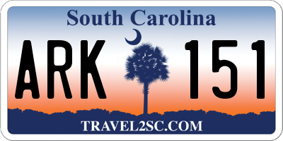 SC license plate ARK151