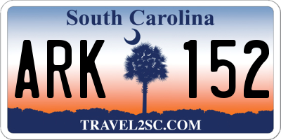 SC license plate ARK152