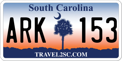SC license plate ARK153