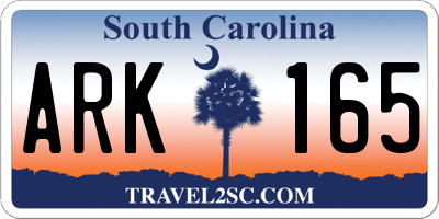 SC license plate ARK165