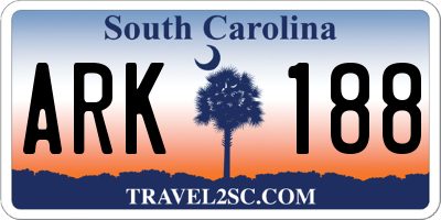 SC license plate ARK188