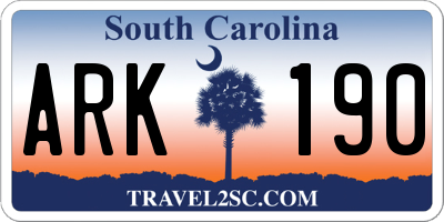 SC license plate ARK190