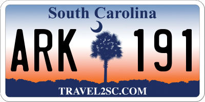 SC license plate ARK191