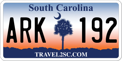 SC license plate ARK192