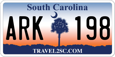 SC license plate ARK198