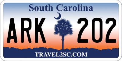 SC license plate ARK202