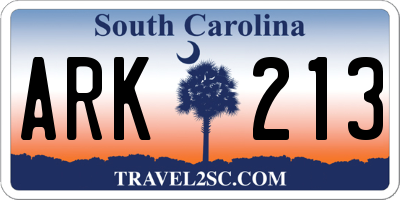 SC license plate ARK213