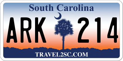 SC license plate ARK214