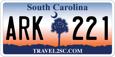 SC license plate ARK221